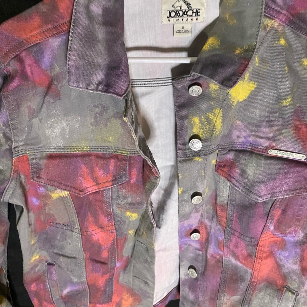 Colorful Splatter Denim Jacket - Picture 10 of 17